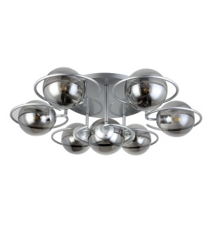 SL418.172.07 Люстра потолочная Серебристый/Дымчатый E27 7*60W GALIO-foto2