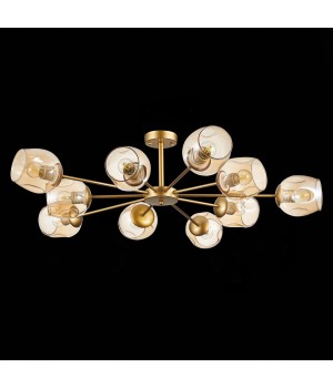 SLE155412-10 Люстра потолочная Золотистый/Янтарный E27 10*60W PALLO-foto5