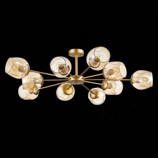 SLE155412-10 Люстра потолочная Золотистый/Янтарный E27 10*60W PALLO-foto5