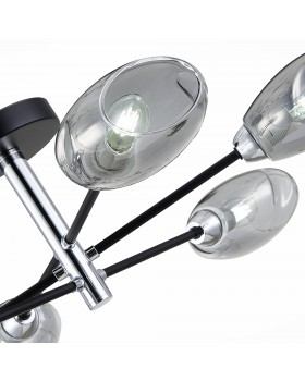 SLE155512-06 Люстра потолочная Черный, Хром/Дымчатый E14 6*40W GLOA-foto10