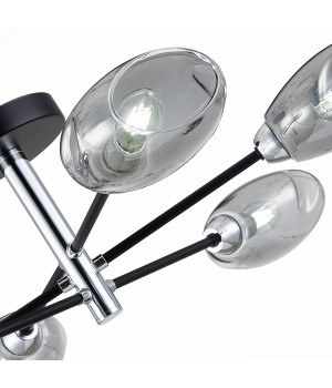 SLE155512-06 Люстра потолочная Черный, Хром/Дымчатый E14 6*40W GLOA-foto10