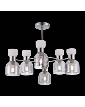 SLE1045-102-06 Люстра потолочная Хром/Белый, Дымчатый E14 6*40W VENTO-foto4