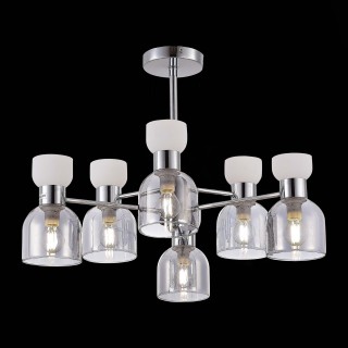 SLE1045-102-06 Люстра потолочная Хром/Белый,  Дымчатый E14 6*40W VENTO-foto4