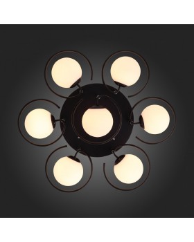 SL418.402.07 Люстра потолочная Черный/Белый E27 7*60W GALIO-foto9