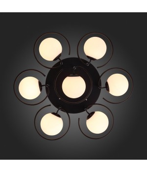 SL418.402.07 Люстра потолочная Черный/Белый E27 7*60W GALIO-foto9