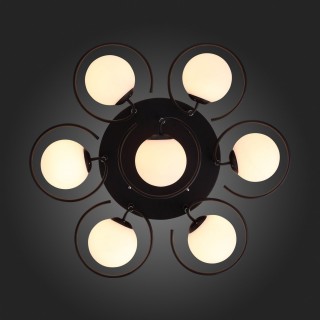 SL418.402.07 Люстра потолочная Черный/Белый E27 7*60W GALIO-foto9