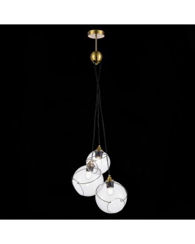 SLE103113-03 Светильник подвесной Золотистый/Прозрачный E27 3*60W SATTURO-foto4