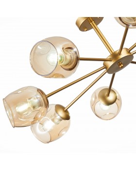 SLE155412-08 Люстра потолочная Золотистый/Янтарный E27 8*60W PALLO-foto3