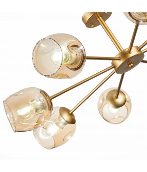 SLE155412-08 Люстра потолочная Золотистый/Янтарный E27 8*60W PALLO-foto3