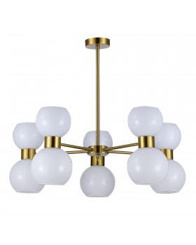 SLE1138-302-10 Люстра потолочная Латунь/Белый E27 10*60W THONET-foto2