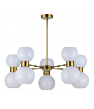 SLE1138-302-10 Люстра потолочная Латунь/Белый E27 10*60W THONET-foto2