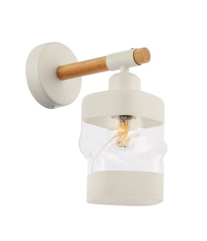 SLE114501-01 Светильник настенный Белый, Светлое дерево/Белый, Прозрачный E27 1*60W ABIRITTO-foto2