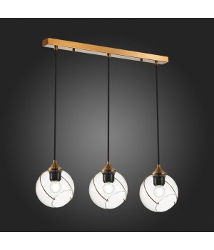SLE103103-03 Светильник подвесной Золотистый/Прозрачный E27 3*60W SATTURO-foto7
