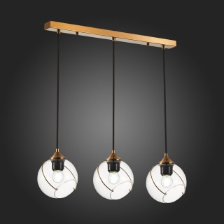 SLE103103-03 Светильник подвесной Золотистый/Прозрачный E27 3*60W SATTURO-foto7