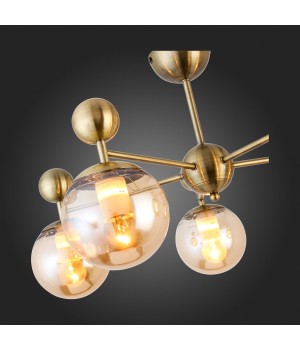 SLE106302-05 Люстра потолочная Бронзовый/Прозрачный, Янтарный E27 5*60W PECHIO-foto9