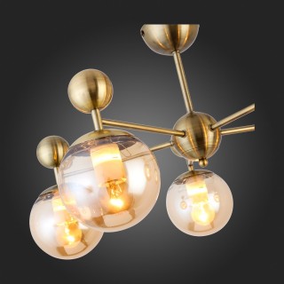 SLE106302-05 Люстра потолочная Бронзовый/Прозрачный, Янтарный E27 5*60W PECHIO-foto9