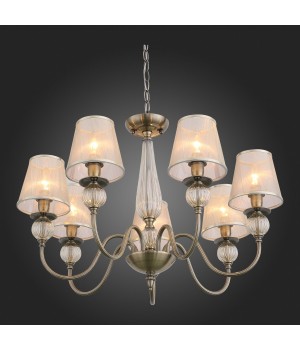 SL185.303.07 Люстра подвесная, потолочная Бронза, Прозрачный/Бежевый, Бронза E14 7*40W GRAZIA-foto4