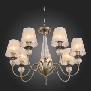 SL185.303.07 Люстра подвесная, потолочная Бронза, Прозрачный/Бежевый, Бронза E14 7*40W GRAZIA-foto4