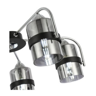 SLE102002-05 Люстра потолочная Черный, Хром/Дымчатый E27 5*40W FIUMO-foto3