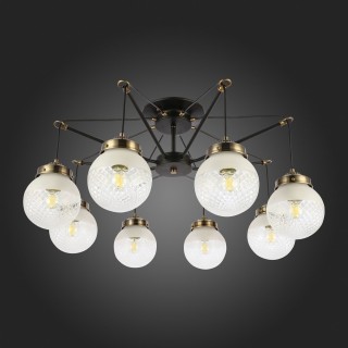 SLE110302-08 Светильник подвесной Черный, Бронза/Прозрачный, Белый E27 8*60W STRICCE-foto4