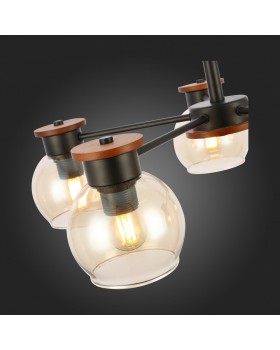 SLE108102-05 Люстра потолочная Черный, Темное дерево/Прозрачный, Янтарный E27 5*60W RASCO-foto9