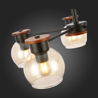 SLE108102-05 Люстра потолочная Черный, Темное дерево/Прозрачный, Янтарный E27 5*60W RASCO-foto9