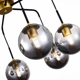 SLE1097-302-06 Люстра потолочная Матовое золото/Дымчатый E27 6*60W SCORZE-foto3