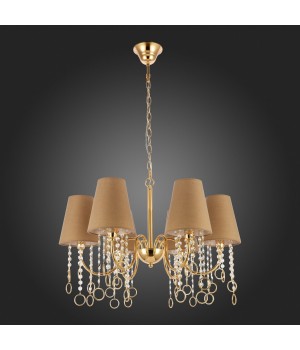 SL1138.203.06 Люстра подвесная Французское золото/Бежевый, Прозрачный E14 6*40W MEDDO-foto4