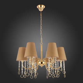SL1138.203.06 Люстра подвесная Французское золото/Бежевый, Прозрачный E14 6*40W MEDDO-foto4