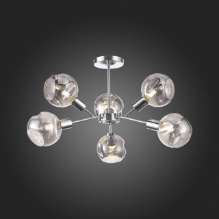 SLE155102-06 Люстра потолочная Хром/Дымчатый E14 6*60W GENTORE-foto5