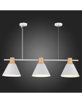 SLE125103-03 Светильник подвесной Белый/Белый, Светлое дерево E14 3*40W MODICA-foto6