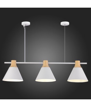 SLE125103-03 Светильник подвесной Белый/Белый, Светлое дерево E14 3*40W MODICA-foto6