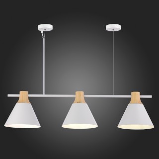 SLE125103-03 Светильник подвесной Белый/Белый, Светлое дерево E14 3*40W MODICA-foto6