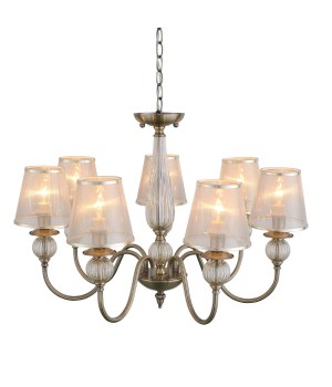 SL185.303.07 Люстра подвесная, потолочная Бронза, Прозрачный/Бежевый, Бронза E14 7*40W GRAZIA-foto11