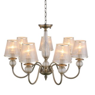 SL185.303.07 Люстра подвесная, потолочная Бронза, Прозрачный/Бежевый, Бронза E14 7*40W GRAZIA-foto11