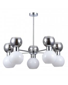 SLE1138-102-10 Люстра потолочная Хром/Белый, Дымчатый E27 10*60W THONET-foto2