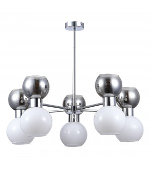 SLE1138-102-10 Люстра потолочная Хром/Белый, Дымчатый E27 10*60W THONET-foto2