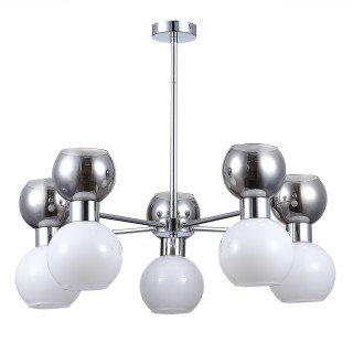 SLE1138-102-10 Люстра потолочная Хром/Белый, Дымчатый E27 10*60W THONET-foto2