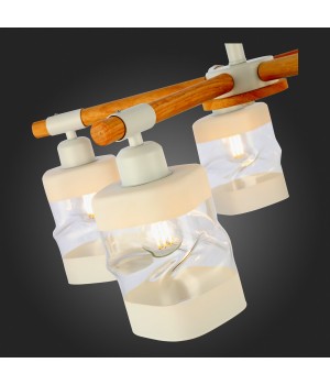 SLE114502-05 Люстра потолочная Белый, Светлое дерево/Белый, Прозрачный E27 5*60W ABIRITTO-foto9