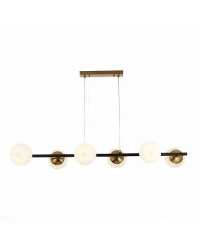 SLE220403-06 Люстра подвесная Черный, Латунь/Белый E27 6*60W FORLI-foto2