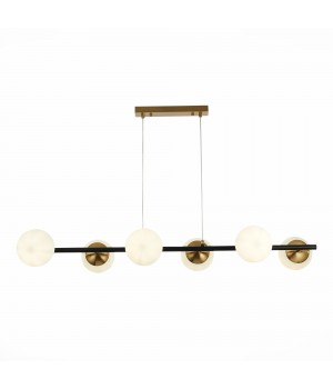 SLE220403-06 Люстра подвесная Черный, Латунь/Белый E27 6*60W FORLI-foto2