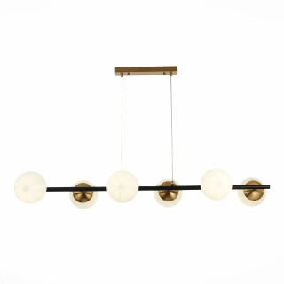 SLE220403-06 Люстра подвесная Черный, Латунь/Белый E27 6*60W FORLI-foto2