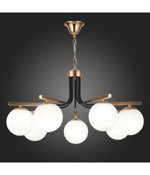 SLE106803-07 Люстра подвесная Французское золото, Черный/Белый E14 7*40W SONCO-foto5