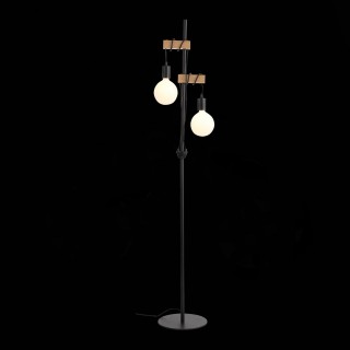 SL1142.405.01 Торшер Черный, Светлое дерево E27 2*60W BAGETTI-foto6