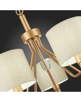 SLE107003-05 Люстра подвесная Золотистый/Бежевый E14 5*40W VILEDE-foto12