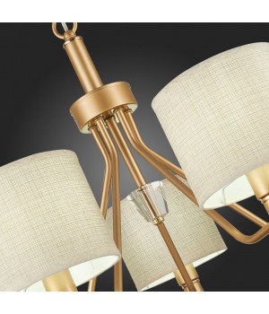 SLE107003-05 Люстра подвесная Золотистый/Бежевый E14 5*40W VILEDE-foto12