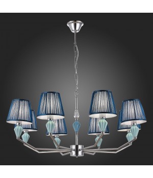 SLE1116-103-08 Люстра подвесная Хром/Голубой E14 8*40W BALNEA-foto5
