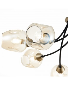 SLE205302-06 Светильник потолочный Бронза, Черный/Янтарный E14 6*40W BESANO-foto3