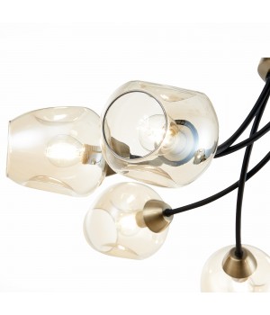 SLE205302-06 Светильник потолочный Бронза, Черный/Янтарный E14 6*40W BESANO-foto3