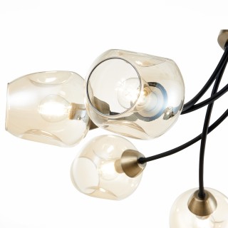 SLE205302-06 Светильник потолочный Бронза, Черный/Янтарный E14 6*40W BESANO-foto3